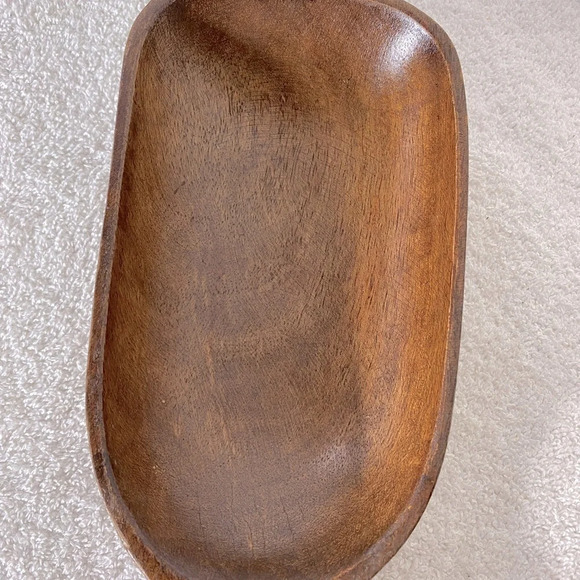 Vintage Carved Wood  Bowl With Handle - Picture 4 of 15